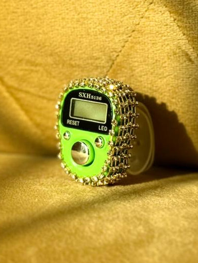 Fancy tasbeeh Counter with handmade diamond cut gemstones by Idara-e-islamiat 