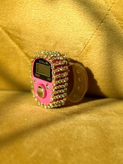 Fancy tasbeeh Counter with handmade diamond cut gemstones by Idara-e-islamiat 