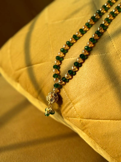 Signature Green & Golden Crystal 100 Beads Tasbeeh By Idara-e-Islamiat 