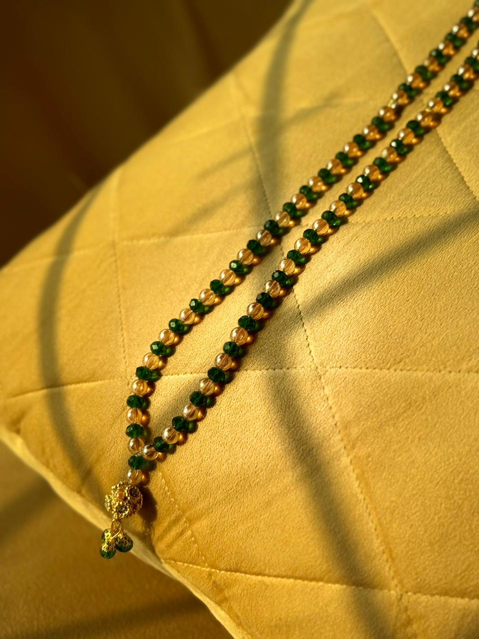 Signature Green & Golden Crystal 100 Beads Tasbeeh By Idara-e-Islamiat 