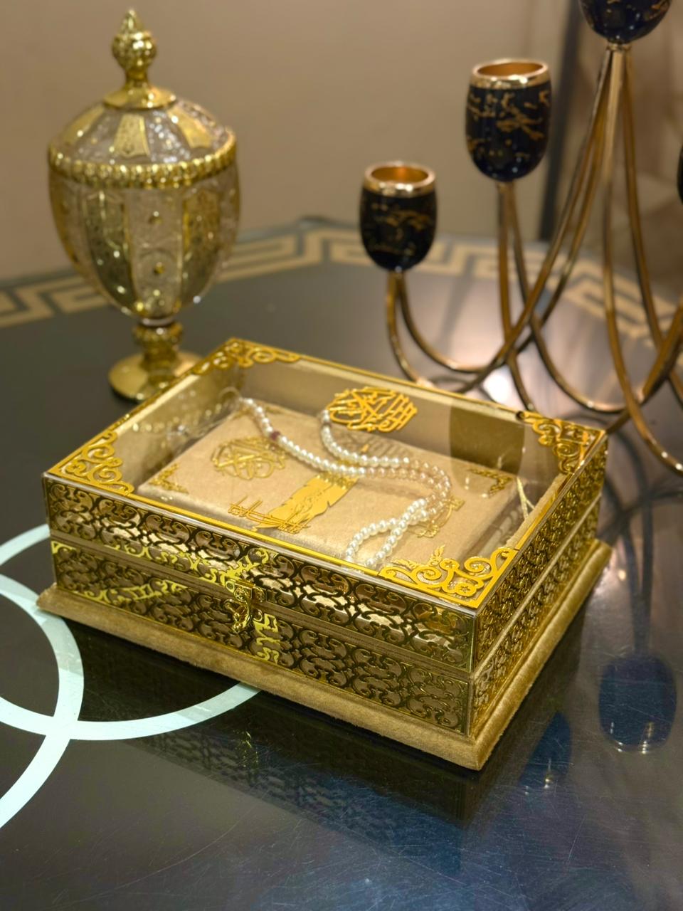 Signature Ziwaj Transparent Quran Gift Box Set - Golden