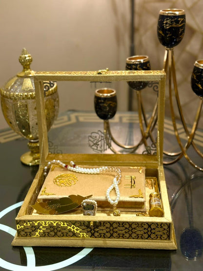 Signature Ziwaj Transparent Quran Gift Box Set - Golden