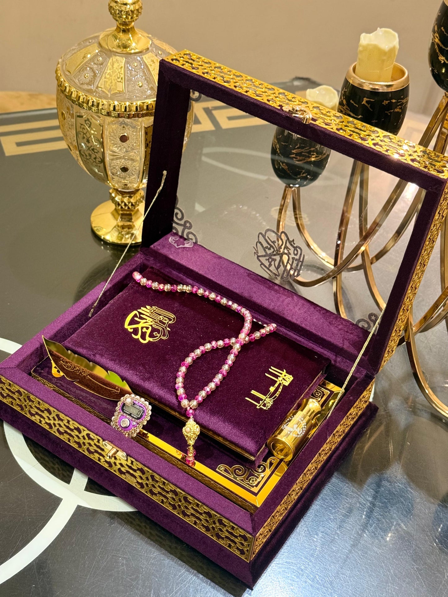 Signature Ziwaj Transparent Quran Box Set - Purple