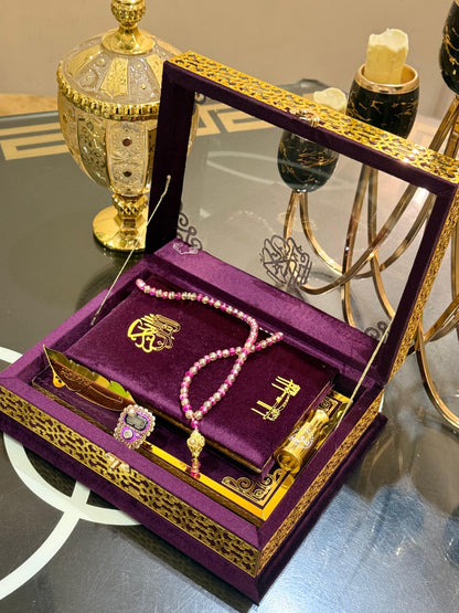 Signature Ziwaj Transparent Quran Box Set - Purple