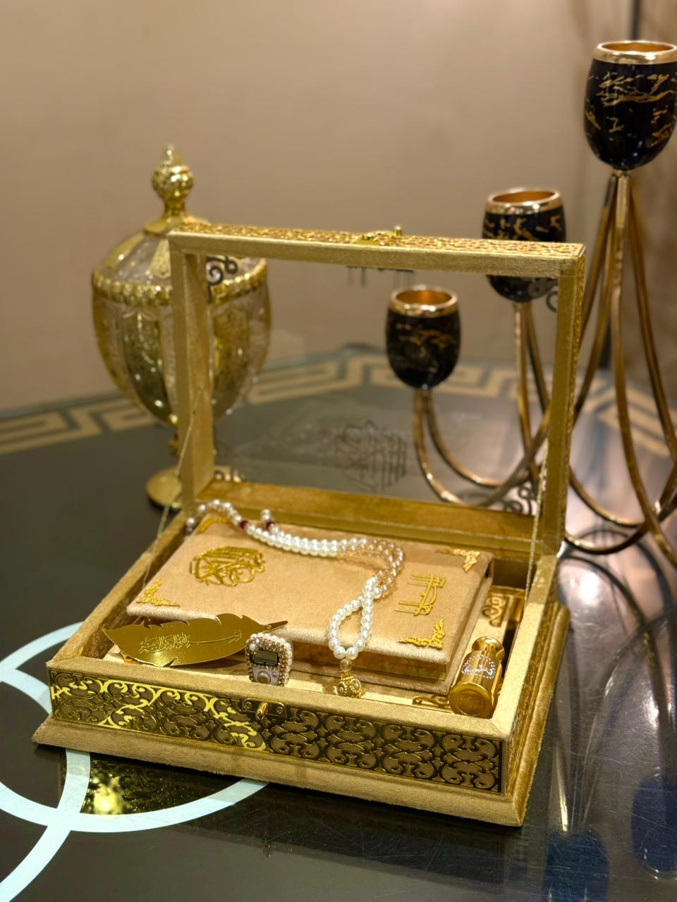 Signature Ziwaj Transparent Quran Gift Box Set - Golden