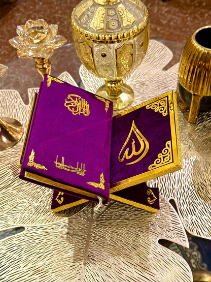 Velvet Rehal Quran Holder & Stand  - Purple