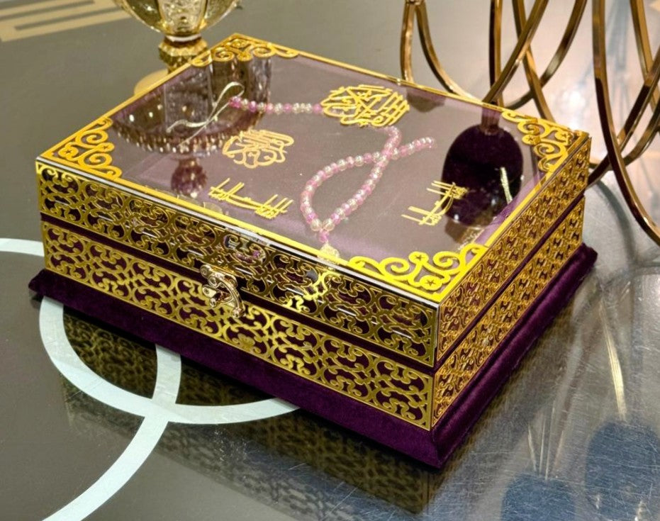 Signature Ziwaj Transparent Quran Box Set - Purple