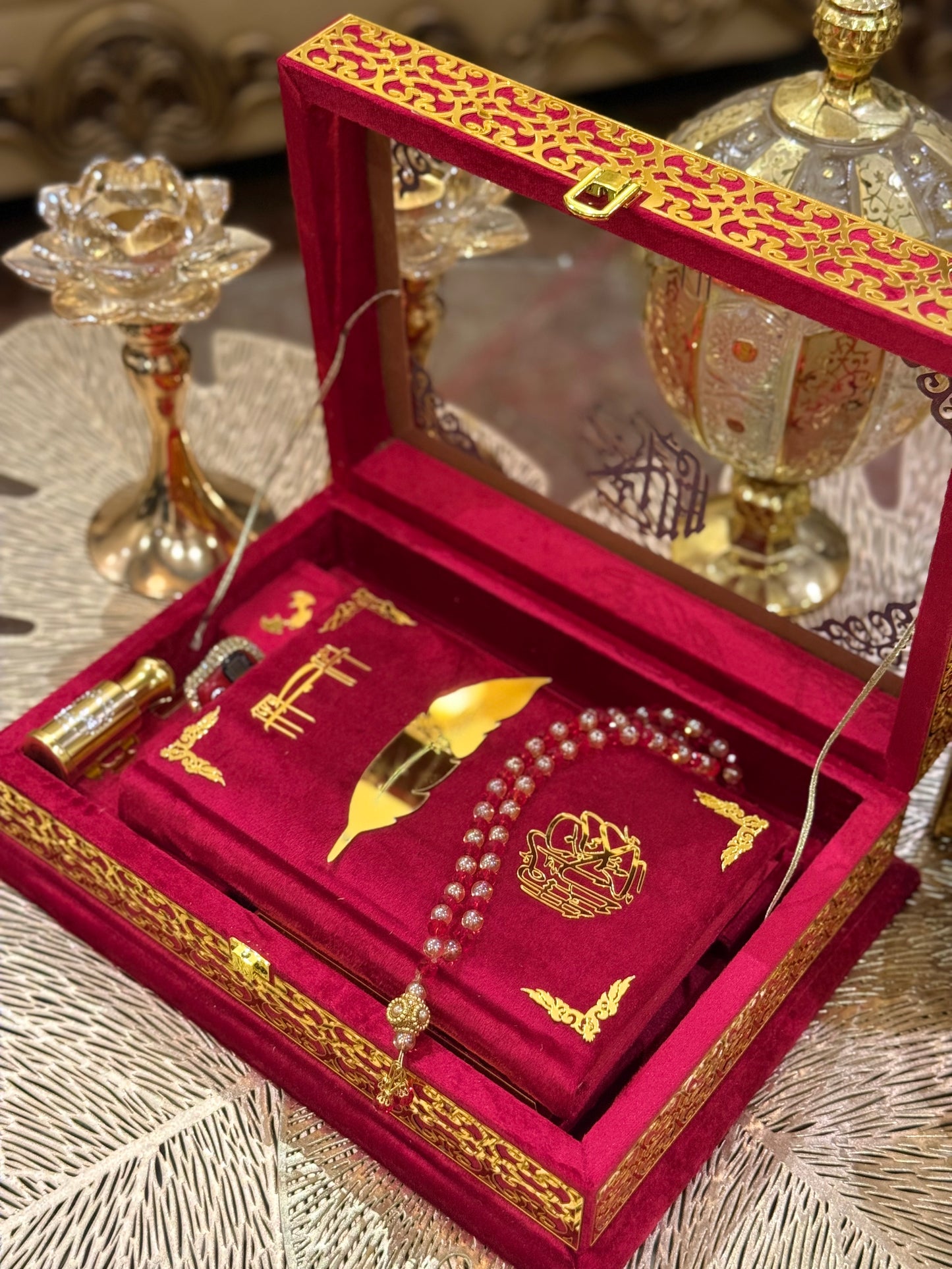 Bridal Red Ziwaj Quran Set  (with All Accesories)