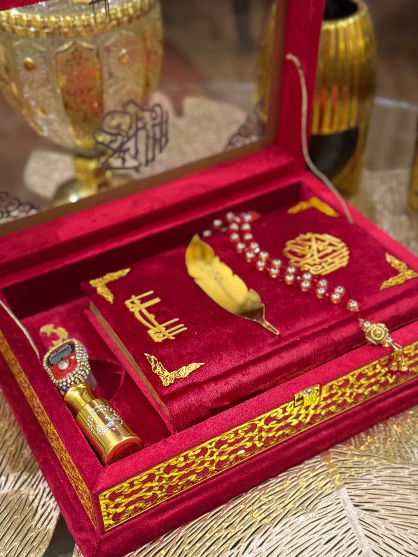 Bridal Red Ziwaj Quran Set  (with All Accesories)