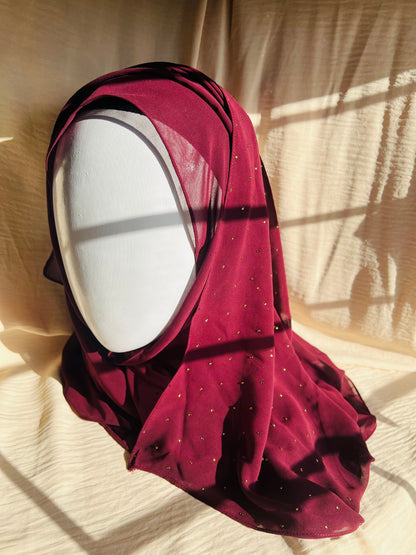 Red Velvet Stone Work Scarf
