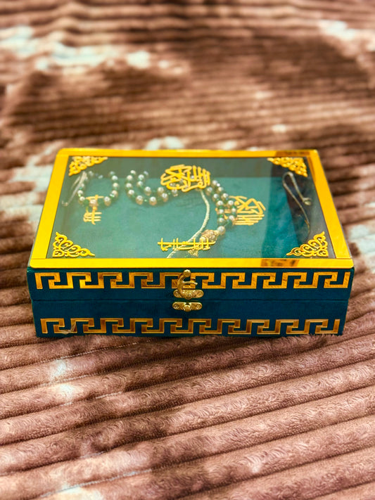 Noor Quran Set with Box Green | Perfect Islamic Gift