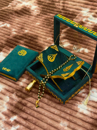 Noor Quran Set with Box Green | Perfect Islamic Gift