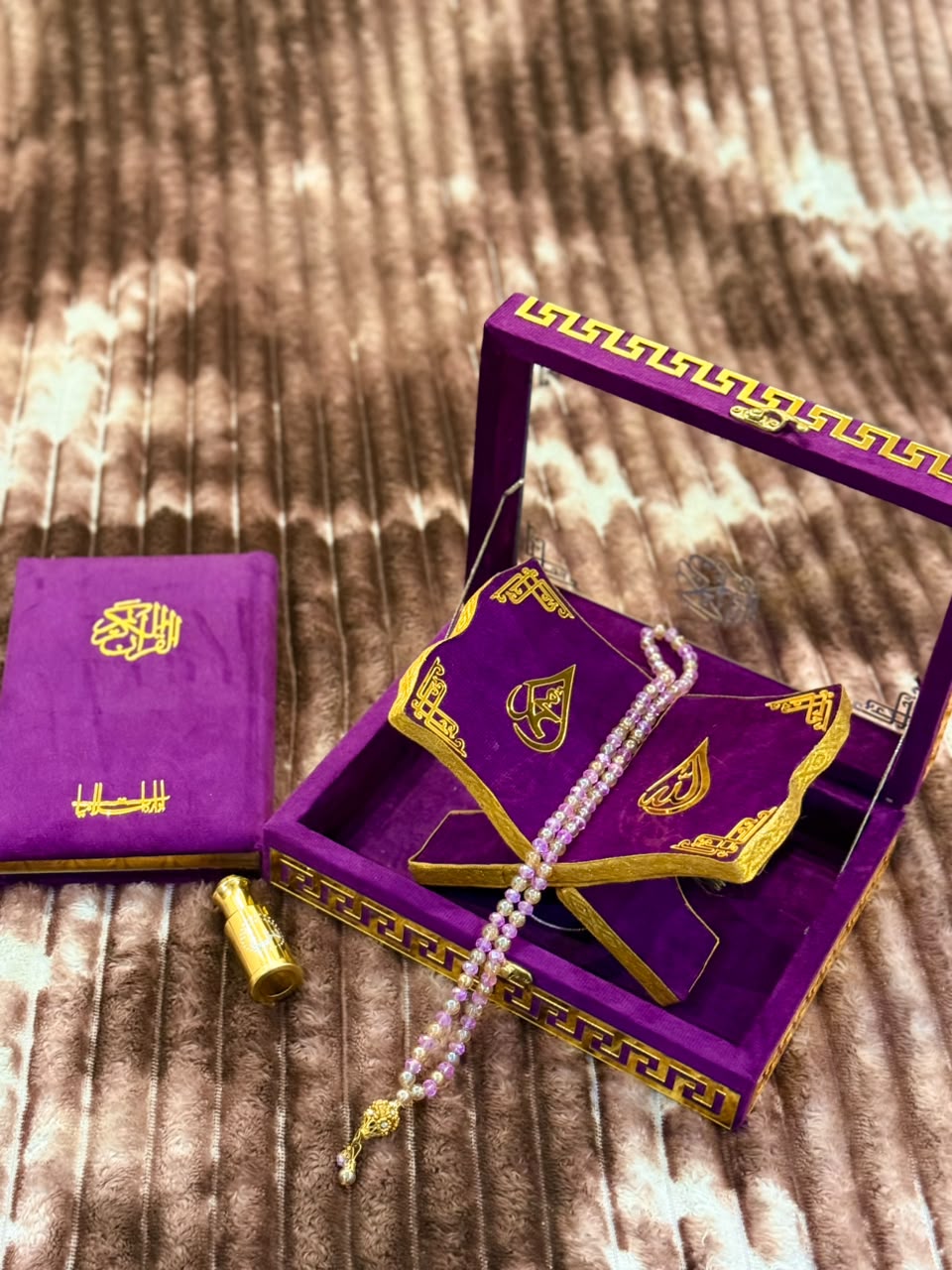 Noor Quran Set with Box Purple | Perfect Islamic Gift
