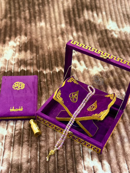 Noor Quran Set with Box Purple | Perfect Islamic Gift
