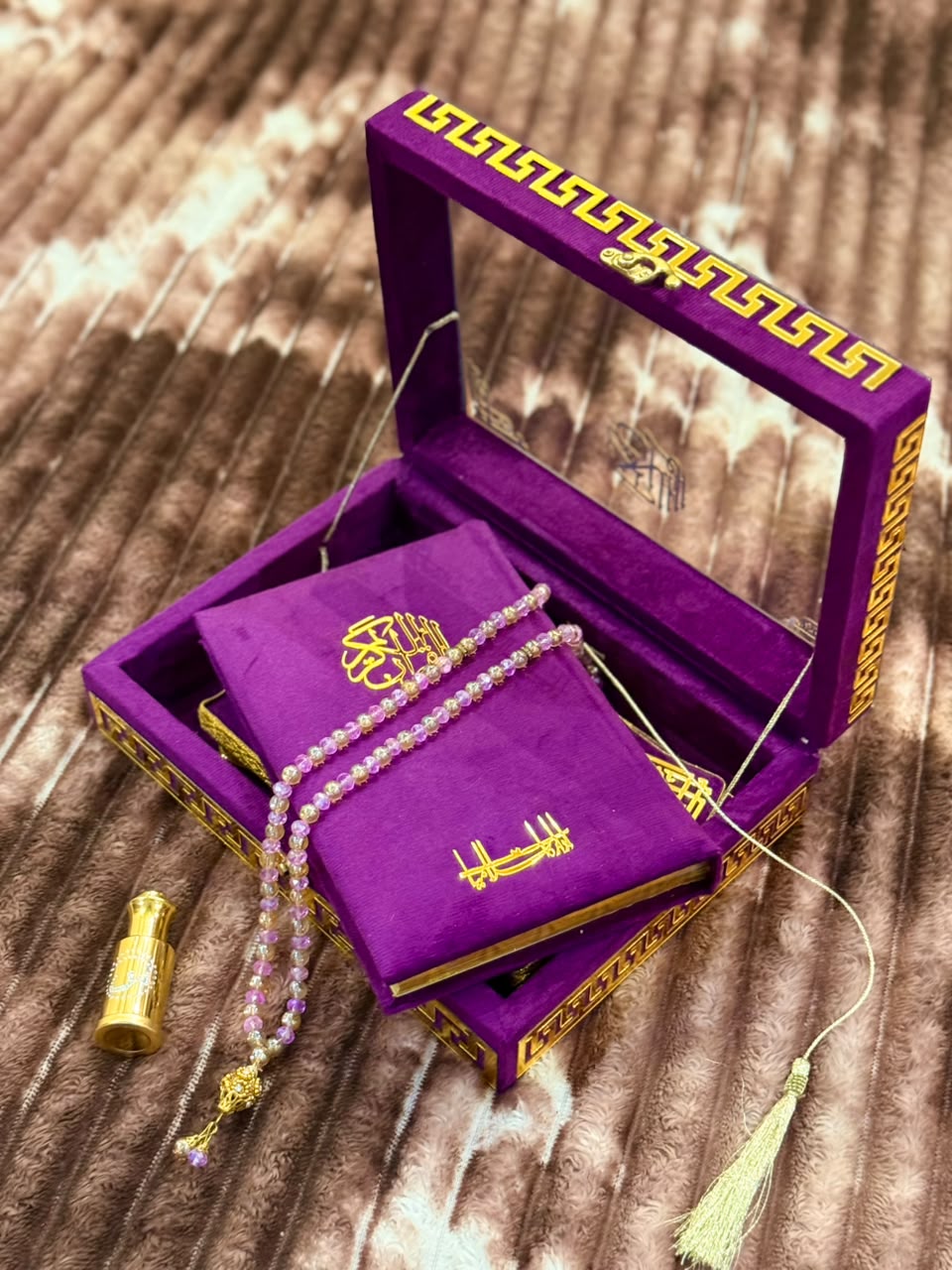 Noor Quran Set with Box Purple | Perfect Islamic Gift