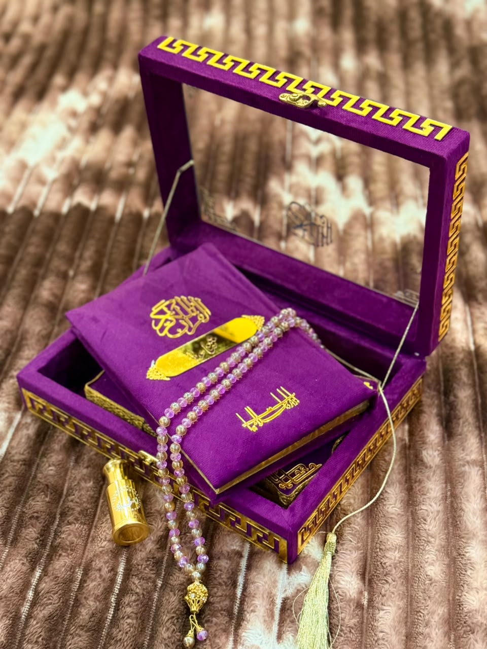 Noor Quran Set with Box Purple | Perfect Islamic Gift