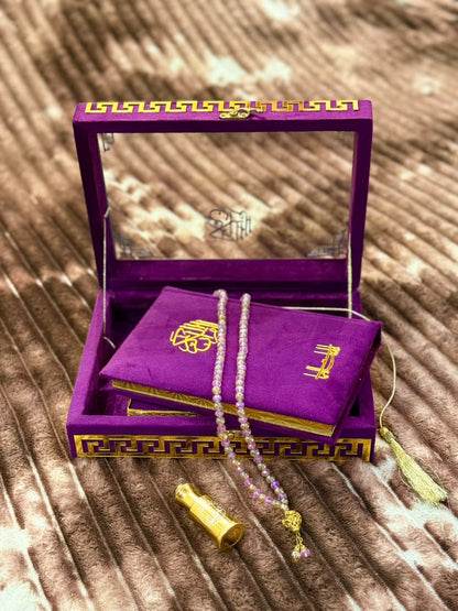 Noor Quran Set with Box Purple | Perfect Islamic Gift