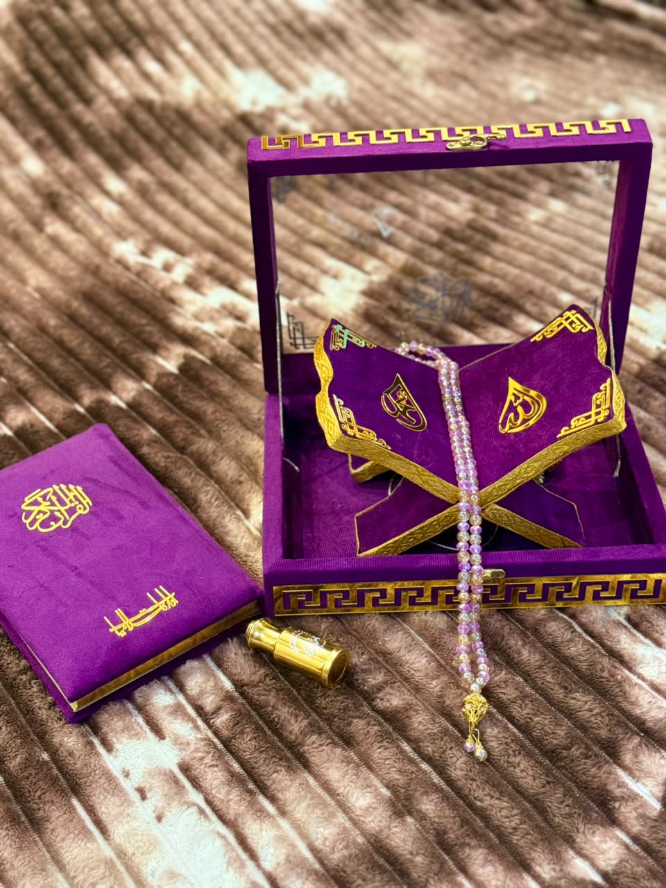 Noor Quran Set with Box Purple | Perfect Islamic Gift