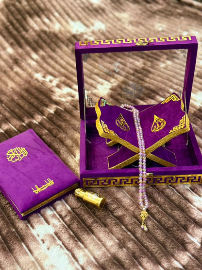 Noor Quran Set with Box Purple | Perfect Islamic Gift