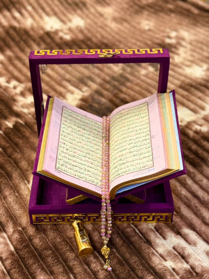 Noor Quran Set with Box Purple | Perfect Islamic Gift