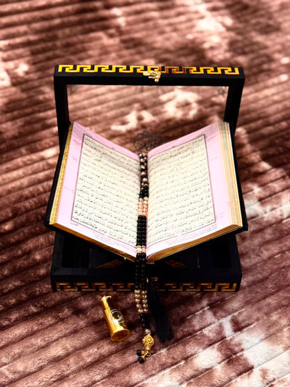 Noor Black Quran Set- نور کالا قرآن سیٹ| Bridal Wedding Islamic Gift