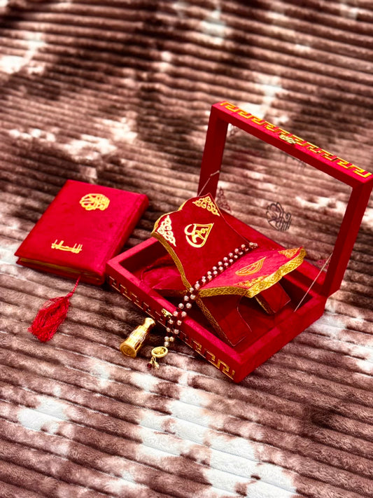 Noor Red Quran Set - نور سرخ قرآن سیٹ | Bridal Wedding Islamic Gift