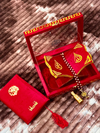 Noor Red Quran Set - نور سرخ قرآن سیٹ | Bridal Wedding Islamic Gift
