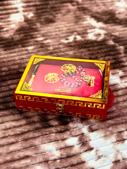 Noor Red Quran Set - نور سرخ قرآن سیٹ | Bridal Wedding Islamic Gift