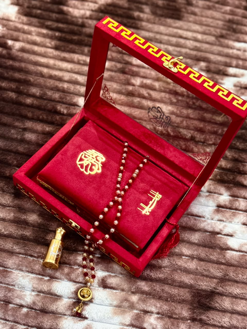 Noor Red Quran Set - نور سرخ قرآن سیٹ | Bridal Wedding Islamic Gift