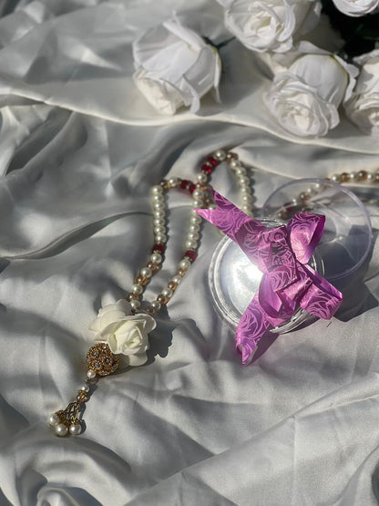 Signature pearl white Phool Moti 100 beads Tasbeeh designed by Idara-e-Islamiat 