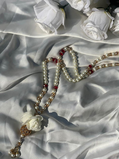 Signature pearl white Phool Moti 100 beads Tasbeeh designed by Idara-e-Islamiat 