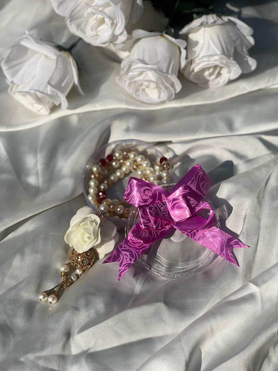 Signature pearl white Phool Moti 100 beads Tasbeeh designed by Idara-e-Islamiat 