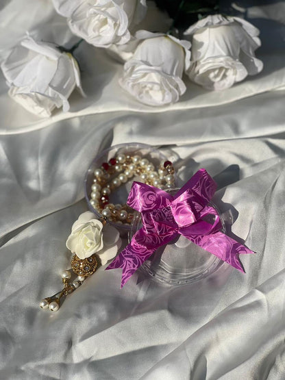 Signature pearl white Phool Moti 100 beads Tasbeeh designed by Idara-e-Islamiat 