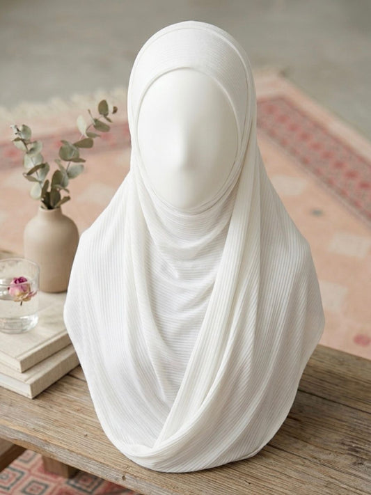 Jersey Scarf - Islamic Hijab | White