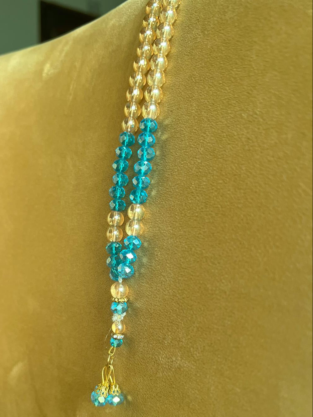 Signature Sky Blue crystal 100 beads tasbeeh by idara-e-islamiat  