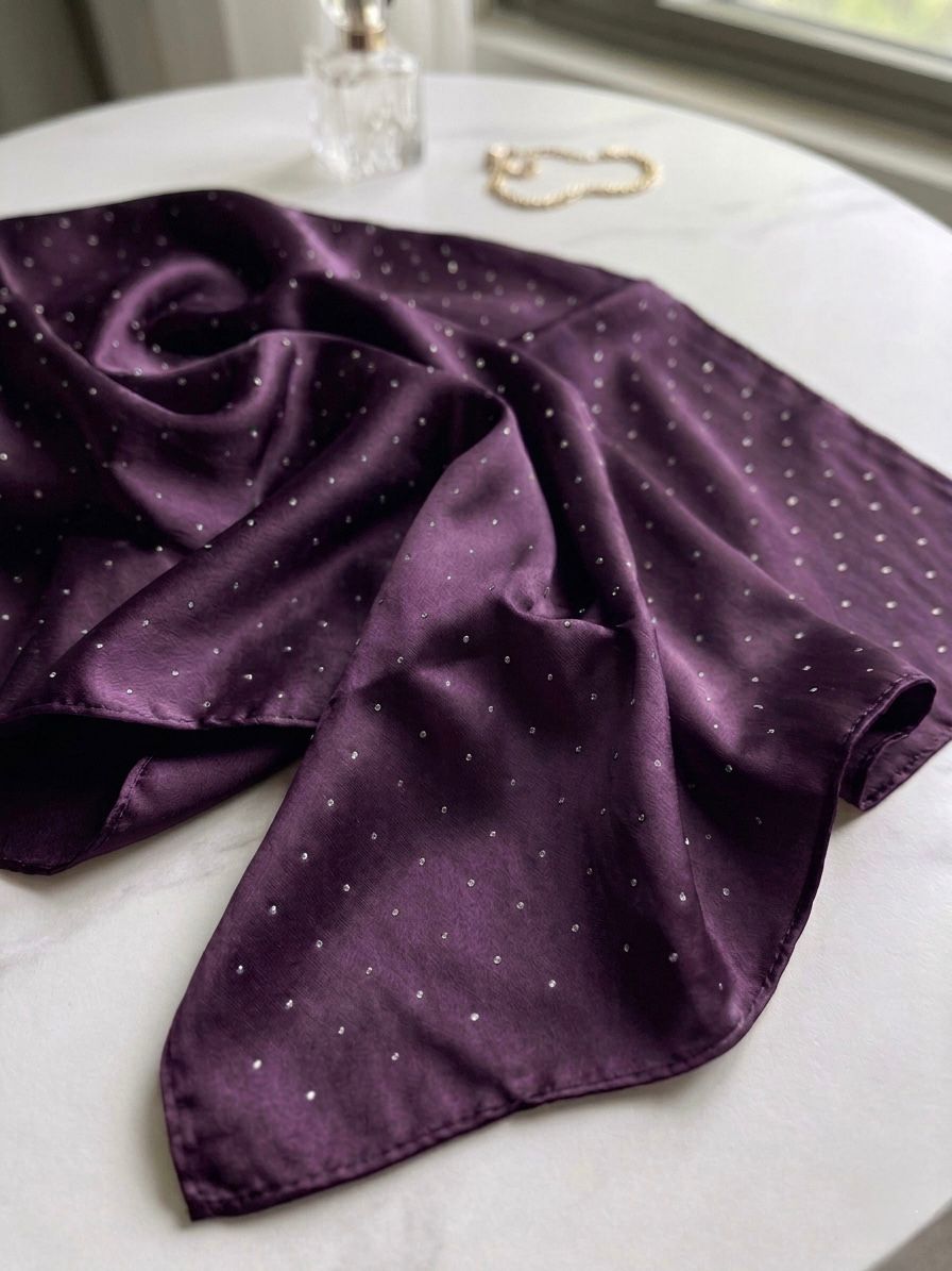 Silk Night Shine Stone Scarf - Islamic Hijab | Purple