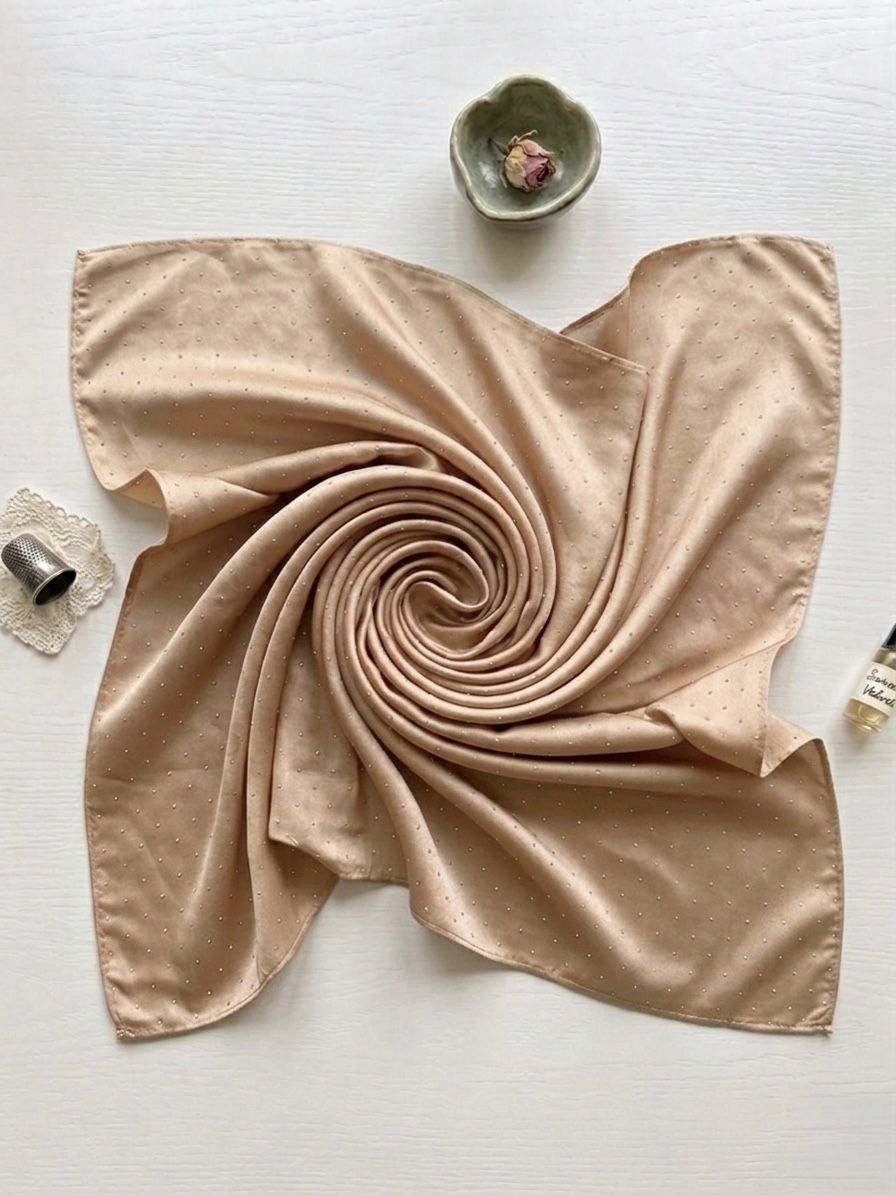 Silk Night Shine Stone Scarf - Islamic Hijab| Skin Golden