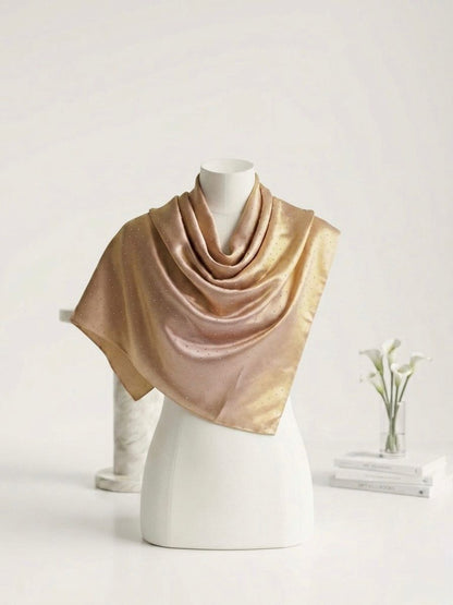 Silk Night Shine Stone Scarf - Islamic Hijab| Skin Golden