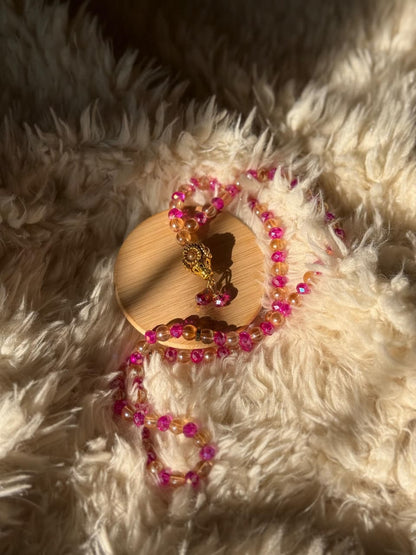 Signature Sunshine Pink Crystal 100 beads Tasbeeh by Idara-e-Islamiat 