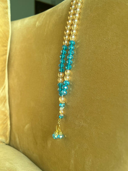 Light Blue Crystaal Multicoloured Tasbeeh