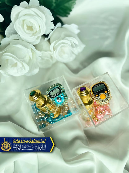 Delicate Acrylic Tasbeeh Boxes with Beautiful Counter