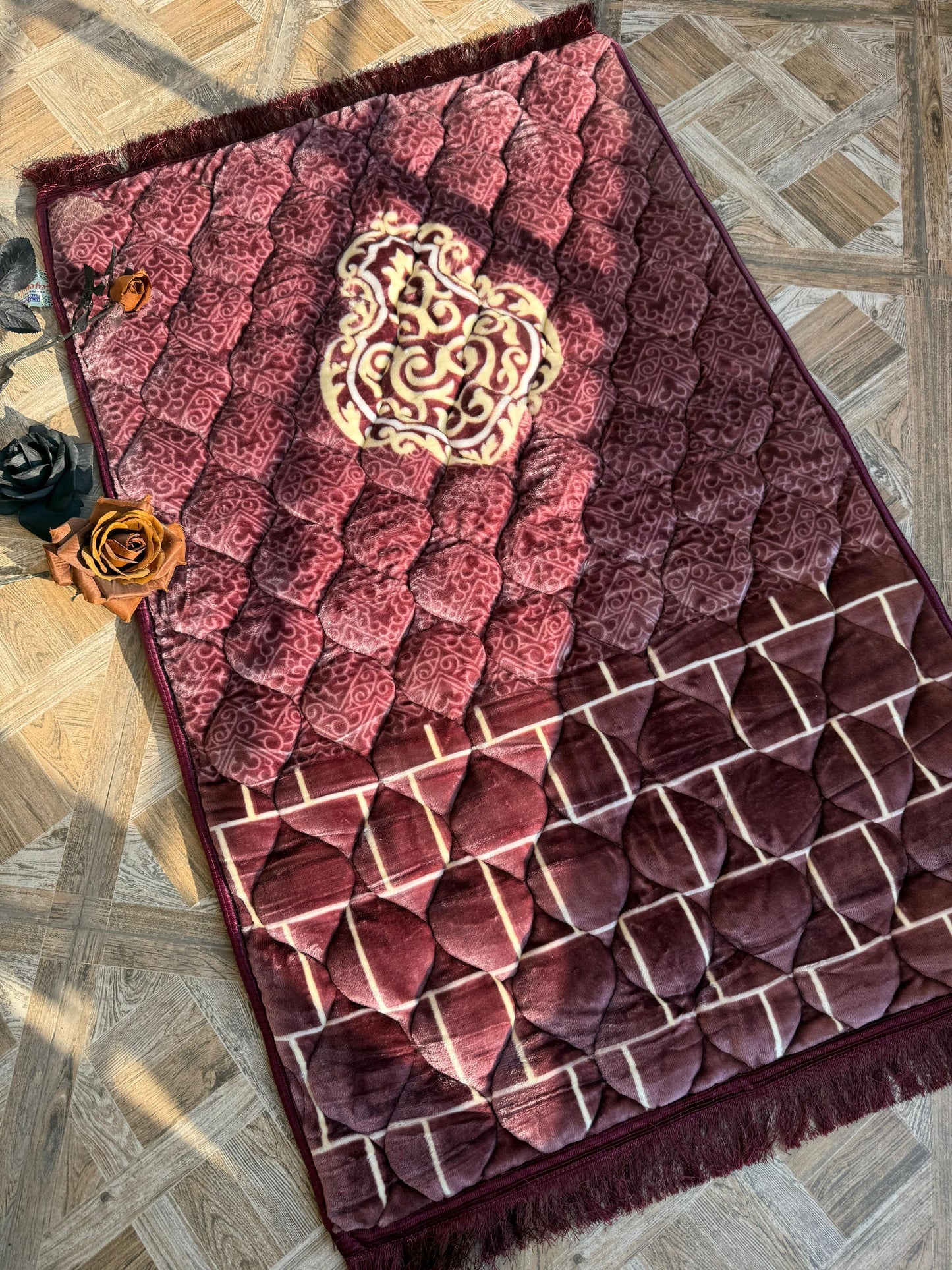 Ziwaj Pink Transparent Set ,Velvet Rahal, Velvet Box , Ittar , Tasbeeh , Counter , Prayer Mat