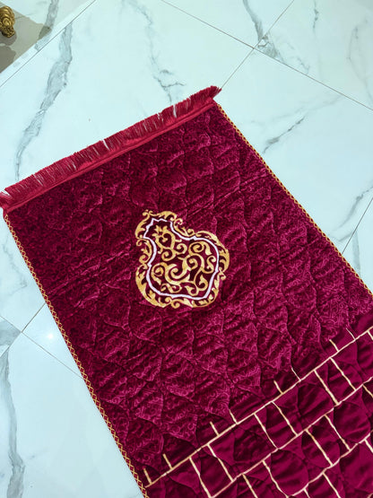 Al Kitab Red Bridal Quran Set , Standing Rahl Box , Velvet Quran , Counter Tasbeeh ,Matching Tabsbeeh , Bookmark , Matching Janamz , Customise Name