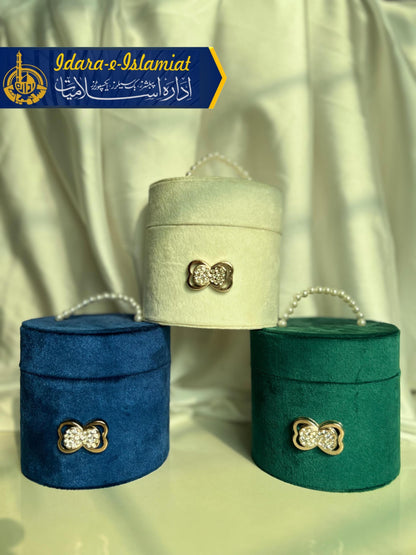 Velvet Tasbeeh box with ittar and Gold Plated Tasbeeh along with fancy counter