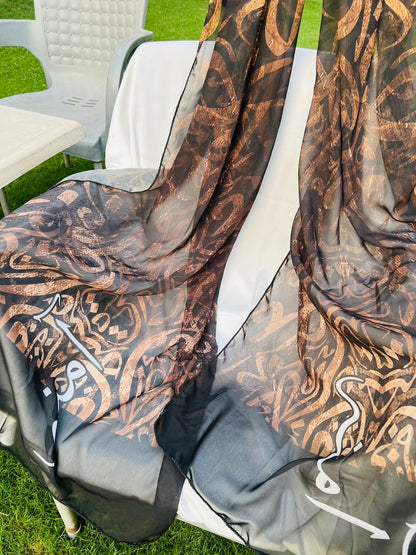 Brown Black Mix Huroof Customise Scarf